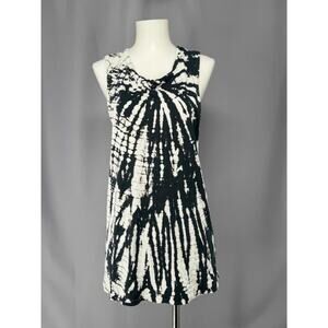 Project Social T Tank Top Womens Small Black Tie Dye Scoop Neck Tunic Boho